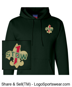 Troop 1 Hoodie, ID on back, straight Design Zoom